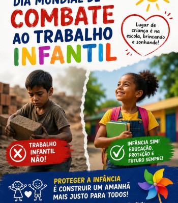 12 DE JUNHO: DIA MUNDIAL DE COMBATE AO TRABALHO INFANTIL