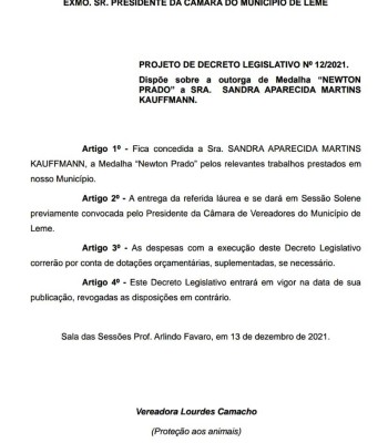 RECEBEREI A HONRARIA DA MEDALHA NEWTON PRADO