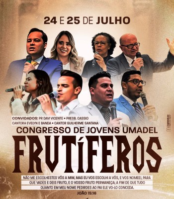 CONGRESSO DE JOVENS UMADEL 2026 “FRUTÍFEROS” ACONTECE NOS DIAS 24 E 25 DE JULHO EM LEME