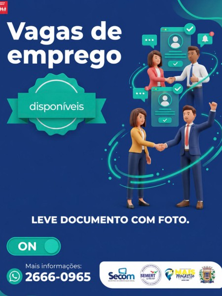VAGAS ATIVAS DO PAT – POSTO DE ATENDIMENTO AO TRABALHADOR ATUALIZADAS ATÉ O DIA 24/08/2026