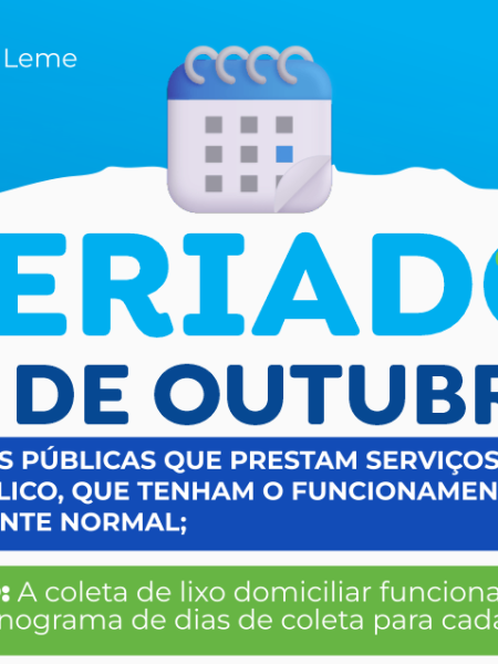 FERIADO NACIONAL NAS REPARTIÇÕES PÚBLICAS MUNICIPAIS NO DIA 12 DE OUTUBRO DE 2026