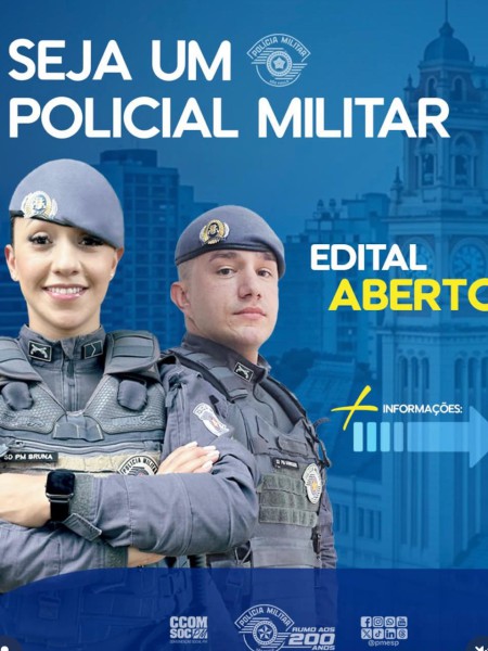 CONCURSO DA POLÍCIA MILITAR DE SÃO PAULO OFERECE 2 MIL VAGAS PARA SOLDADO PM