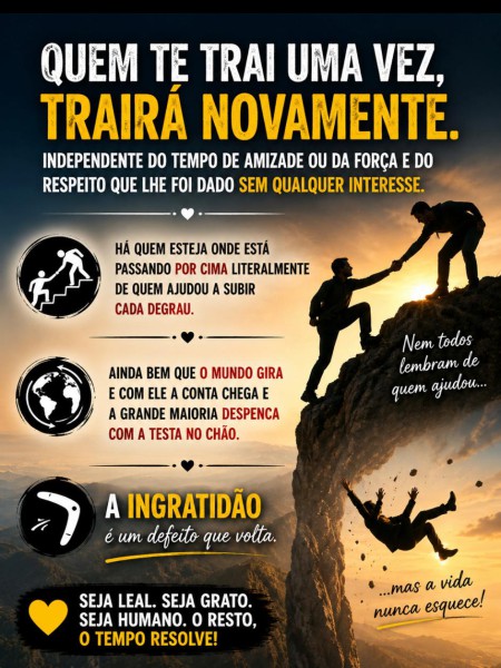 A CONTA DA INGRATIDÃO SEMPRE CHEGA