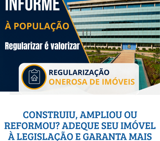 REGULARIZAÇÃO ONEROSA PERMITE ADEQUAÇÃO DE IMÓVEIS CONSTRUÍDOS EM DESACORDO COM A LEGISLAÇÃO URBANÍSTICA}