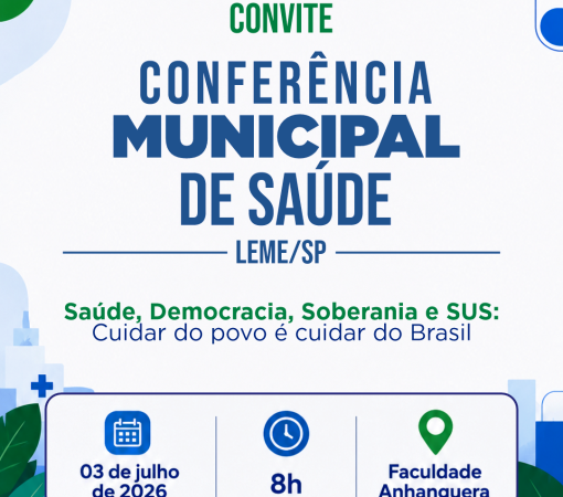 SECRETARIA DE SAÚDE REALIZA CONFERÊNCIA MUNICIPAL DE SAÚDE NO DIA 03 DE JULHO}