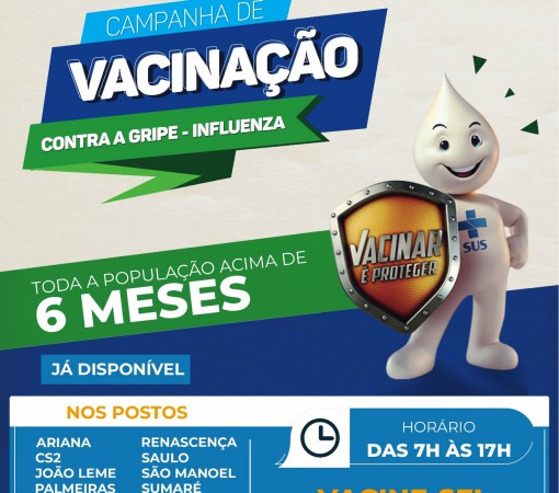 CAMPANHA DE VACINAÇÃO CONTRA A GRIPE ESTÁ ABERTA PARA TODA A POPULAÇÃO}