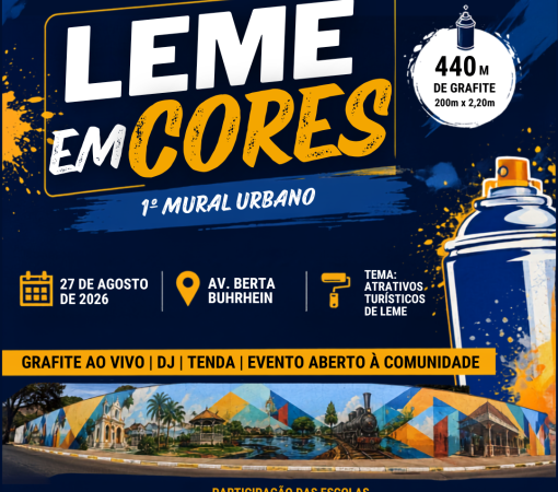 PREFEITURA DE LEME REALIZA O MAIOR MURAL DE GRAFITE DA CIDADE COM PARTICIPAÇÃO DE ALUNOS DA REDE DE ENSINO}