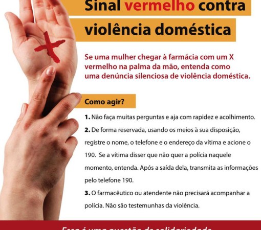 “X” VERMELHO NA MÃO — SINAL DE SOCORRO E SOLIDARIEDADE}