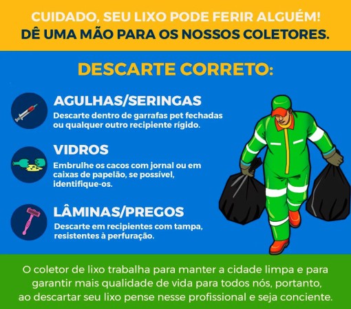 VAMOS FAZER O DESCARTE CORRETO DE MATERIAIS CORTANTES}