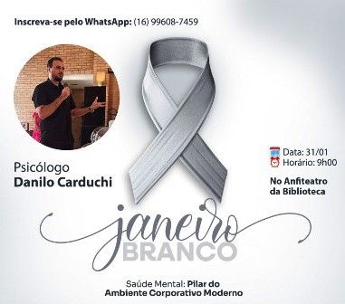 JANEIRO BRANCO: SINAL DE ALERTA PARA A SAÚDE MENTAL - PALESTRA DIA 31 DE JANEIRO}