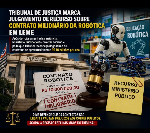 TRIBUNAL DE JUSTIÇA MARCA JULGAMENTO DE RECURSO SOBRE CONTRATO MILIONÁRIO DA ROBÓTICA EM LEME}