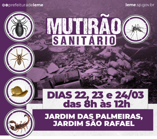 “MUTIRÃO SANITÁRIO” nos dias 22 a 24 de março}