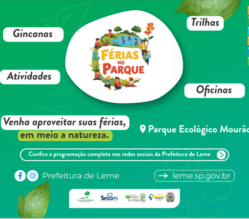 PARQUE ECOLÓGICO MOURÃO COM HORÁRIO DIFERENCIADO DURANTE AS FÉRIAS ESCOLARES – CONFIRA A PROGRAMAÇÃO}