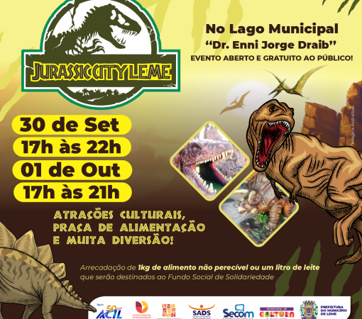 Exposição Jurassic City Leme – Horários especiais para os dias 30 de setembro a 02 de outubro}