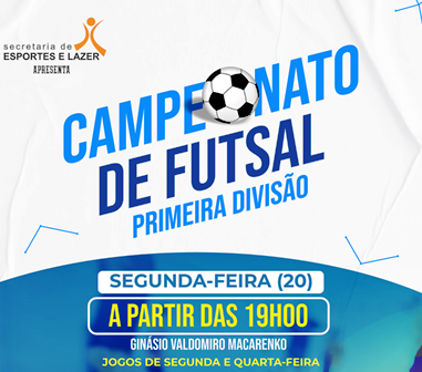 ATENÇÃO: ERRATA SOBRE A MATÉRIA DO CAMPEONATO MUNICIPAL DE FUTSAL 1ª DIVISÃO}