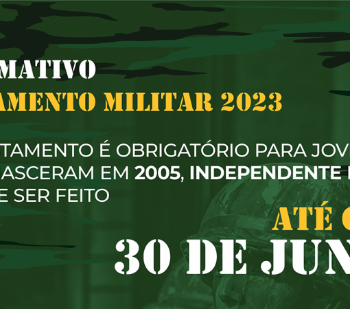 Junta de Serviço Militar informa sobre Alistamento 2023 – Prazo termina dia 30 de junho}