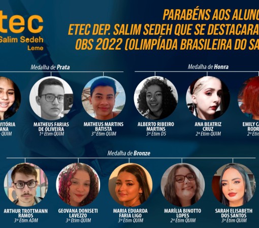ETEC “Dep. Salim Sedeh” se destaca por mais um ano na Olimpíada Brasileira do Saber - 2022}