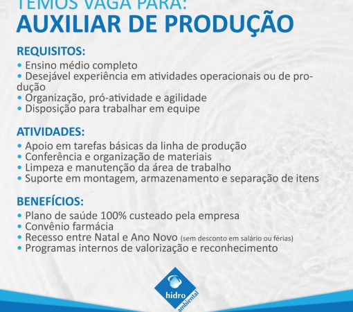 TEMOS VAGA NA HIDRO AMBIENTAL}