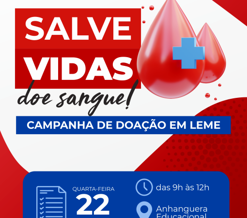QUINTA ETAPA DO CALENDÁRIO DE DOAÇÃO DE SANGUE SERÁ NO DIA 22 DE OUTUBRO}