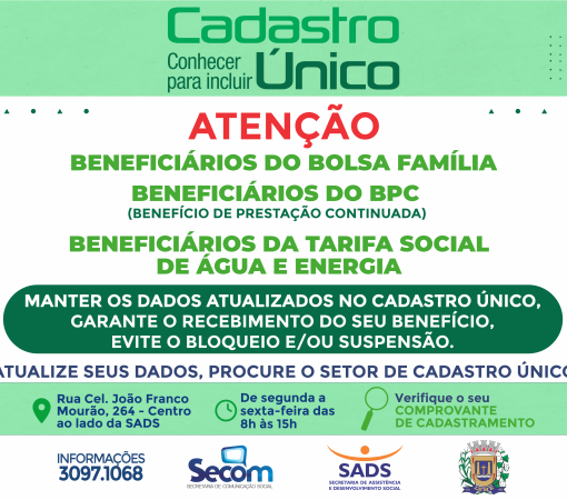 CADASTRO ÚNICO – CONHECER PARA INCLUIR}