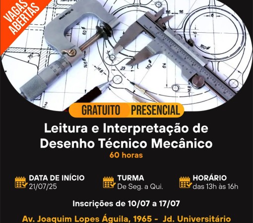 OPORTUNIDADE PARA LEME: CURSO DE LEITURA E INTERPRETAÇÃO DE DESENHO TÉCNICO MECÂNICO}