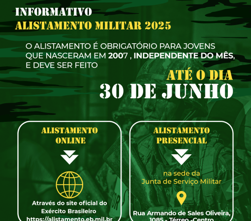 JUNTA DE SERVIÇO MILITAR INFORMA SOBRE ALISTAMENTO 2025}
