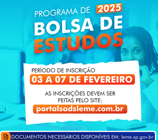 SADS INFORMA SOBRE INSCRIÇÕES PARA O PROGRAMA BOLSAS DE ESTUDOS}