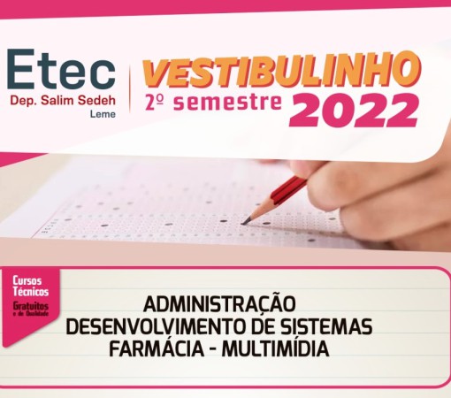 Inscrições para o Vestibulinho da ETEC vão até o próximo dia 06 de junho}