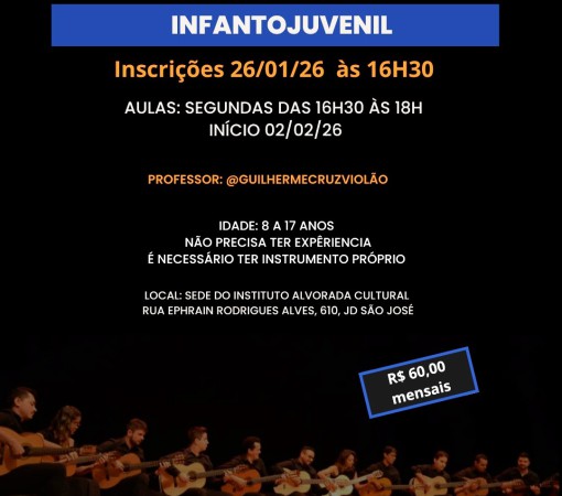 NOVO PROJETO CULTURAL EM LEME: ORQUESTRA DE VIOLÕES NO INSTITUTO ALVORADA CULTURAL}