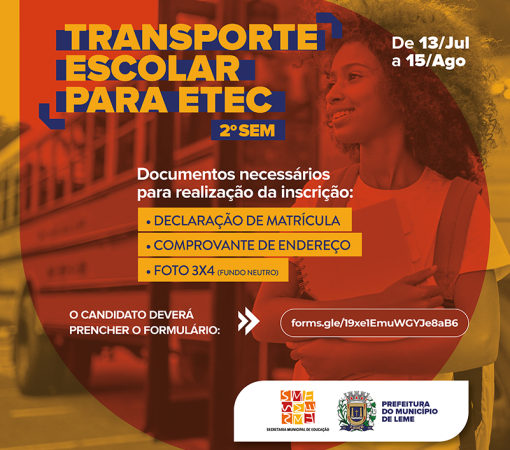 Cadastro Transporte Escolar para as ETECs de Leme e Araras}