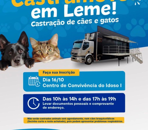 CIDADÃOS PEDEM INVESTIGAÇÃO SOBRE POSSÍVEL USO POLÍTICO DO PROGRAMA DE CASTRAÇÃO ANIMAL EM LEME}