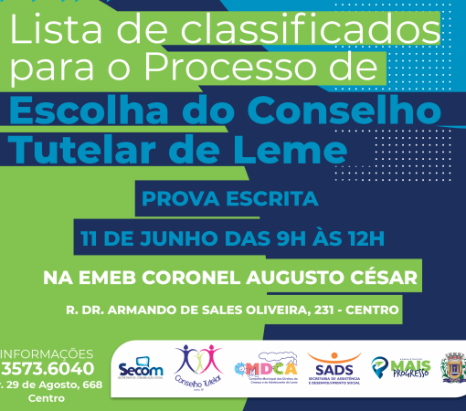 Eleições Conselho Tutelar – Inscrições classificadas}