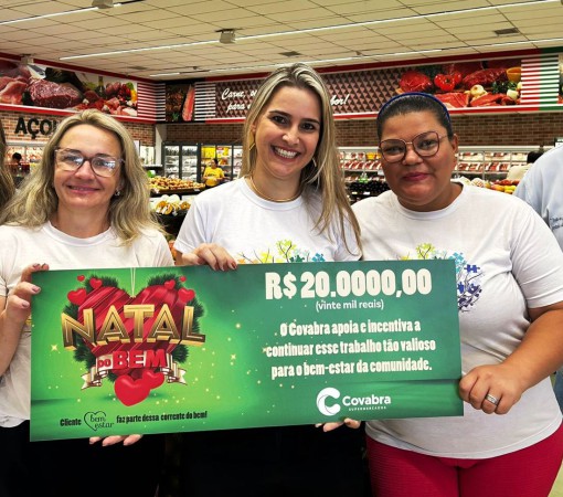 NATAL DO BEM: COVABRA SUPERMERCADOS DOA R$ 20 MIL PARA ENTIDADE DE LEME}