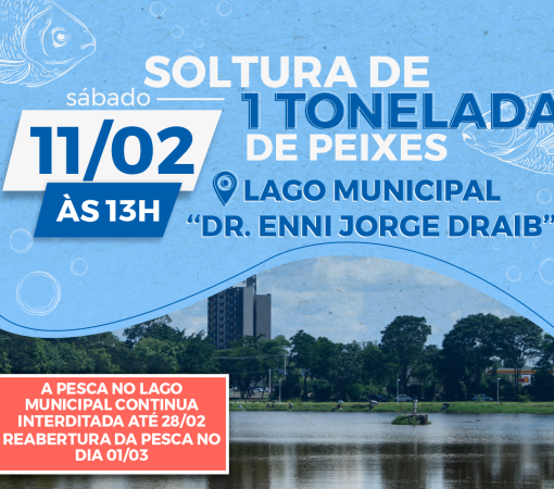 Soltura de 1 tonelada de peixes  no Lago Municipal}