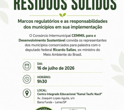 CEMMIL PROMOVE PALESTRA SOBRE GESTÃO DE RESÍDUOS SÓLIDOS E RESPONSABILIDADES DOS MUNICÍPIOS}