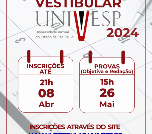 UNIVESP ABRE INSCRIÇÕES PARA VESTIBULAR 2024 - PARA LEME, SÃO OFERECIDAS UM TOTAL DE 96 VAGAS DIVIDIDAS ENTRE OS CURSOS DISPONÍVEIS NO POLO}