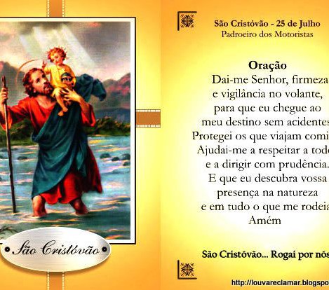 DIA DO MOTORISTA E SEU PADROEIRO, SÃO CRISTÓVÃO}