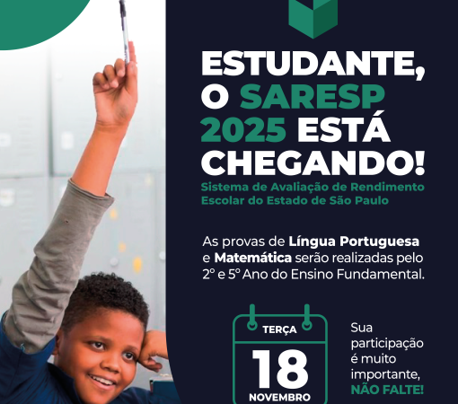 ALUNOS DO 2º E 5º ANO DA REDE MUNICIPAL REALIZARÃO O SARESP 2025 DIA 18 DE NOVEMBRO}