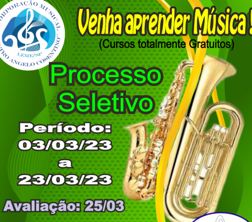 Inscrições para aulas de música gratuitas}