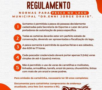 REGULAMENTOS PARA PESCA NO LAGO MUNICIPAL}