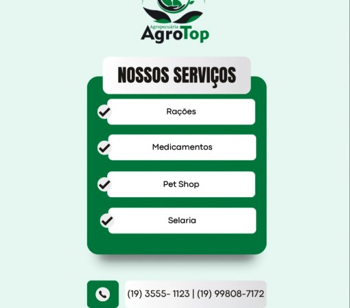 A AGROTOP, SUA SOLUÇÃO COMPLETA PARA O CAMPO E PARA OS PETS}