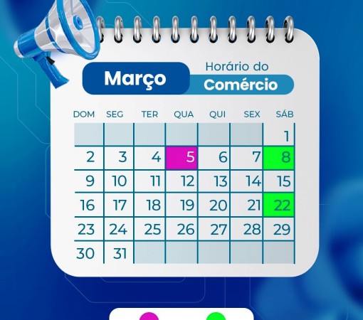 HORÁRIO DO COMÉRCIO PARA MARÇO}