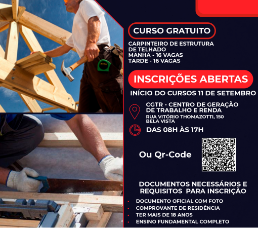 SENAI oferece curso de Carpinteiro de Estruturas de Telhados totalmente gratuito em Leme}