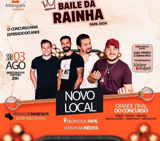 CORTE REAL DA FAPIL-FESTA DO PEÃO DE LEME SERÁ ESCOLHIDA NO DIA 3 DE AGOSTO}