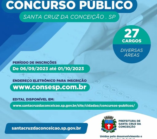 CONCURSO PÚBLICO Nº 001/2023 – EM SANTA CRUZ DA CONCEIÇÃO}