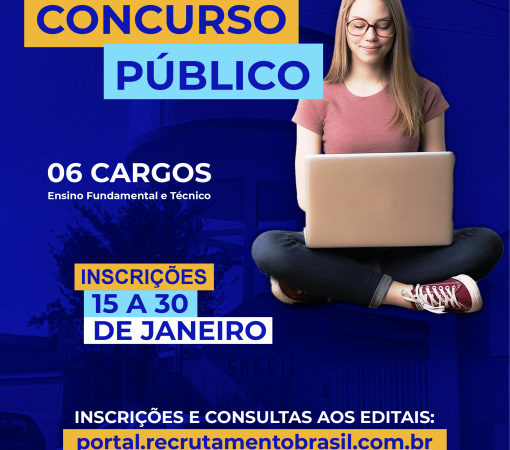 INSCRIÇÕES PARA CONCURSO PÚBLICO DA SAECIL SE ENCERRAM NO PRÓXIMO DIA 30 DE JANEIRO}