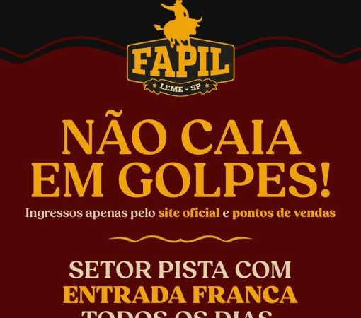 FAPIL GARANTE ENTRADA GRATUITA NO SETOR PISTA DURANTE OS TRÊS DIAS DE FESTA}