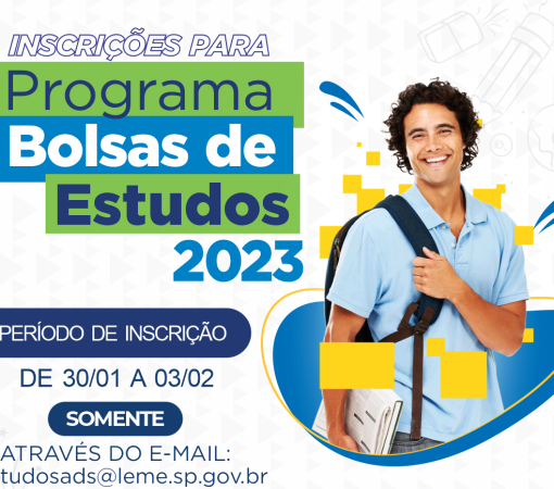 Cadastros para bolsas de estudos começam dia 30 de janeiro}