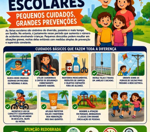 FÉRIAS ESCOLARES – PEQUENOS CUIDADOS, GRANDES PREVENÇÕES}