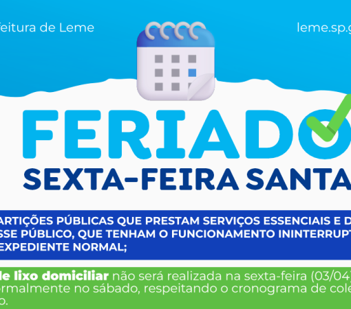 REPARTIÇÕES PÚBLICAS MUNICIPAIS TERÃO EXPEDIENTE SUSPENSO NA SEXTA-FEIRA DA PAIXÃO}
